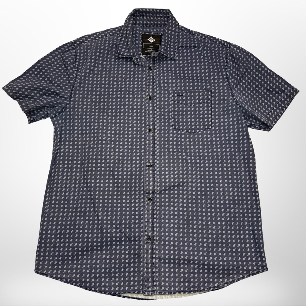 Cotton On Navy Geometric Button Down Shirt